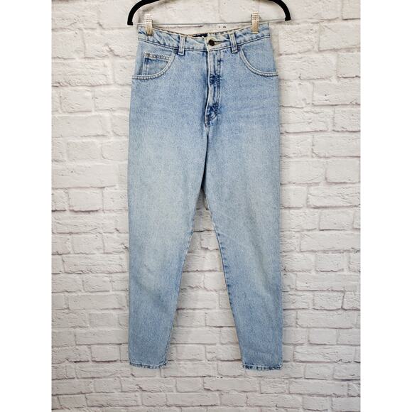 Vintage GAP High Waisted Tapered Leg Mom Jeans Light Wash Cotton Grunge Sz 9/10 - Picture 1 of 14